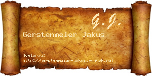 Gerstenmeier Jakus névjegykártya
